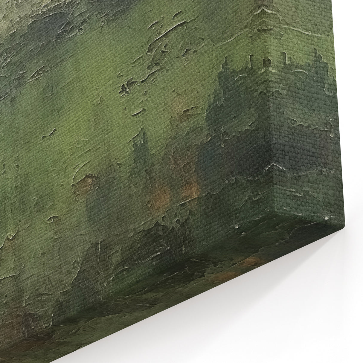 Abstract Nature Art - Lush Green Forest Textured Canvas Landscape