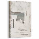 Seaside Architecture Art - Minimalist Coastal Village Canvas Print