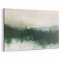 Modern Landscape Abstract - Misty Green Forest Reflection Canvas Art