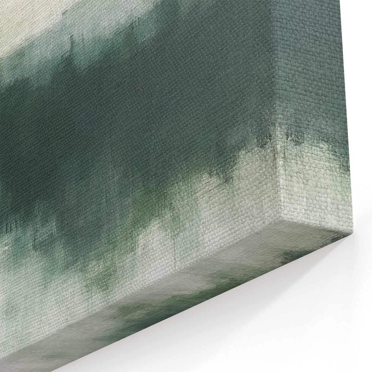 Modern Landscape Abstract - Misty Green Forest Reflection Canvas Art