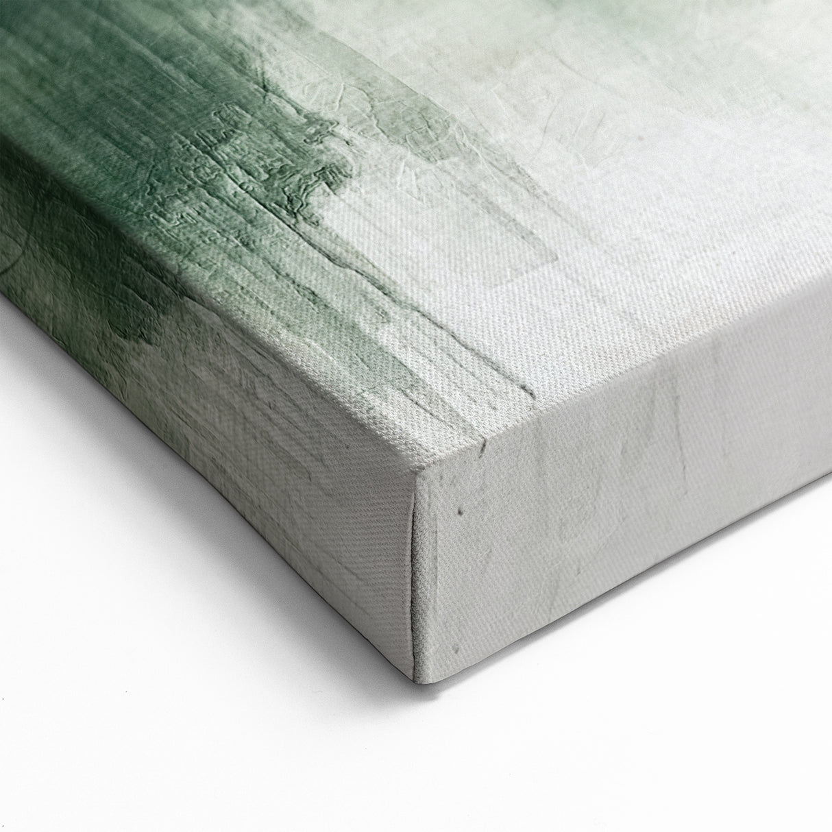 Modern Landscape Abstract - Misty Green Forest Reflection Canvas Art