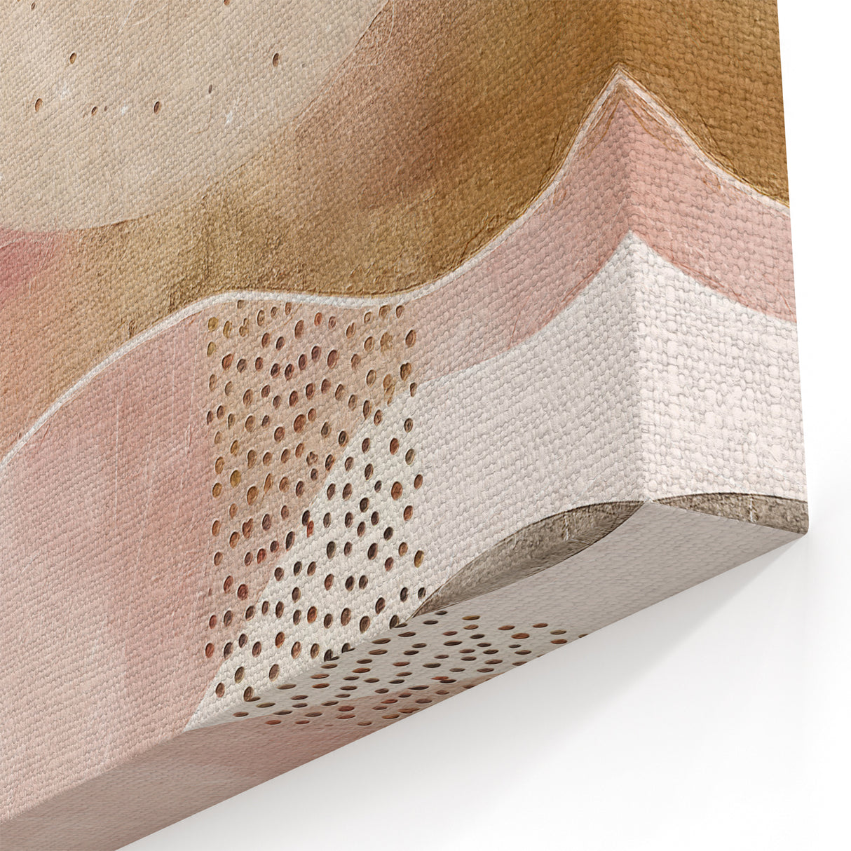 Abstract Celestial Landscape - Soft Pink & Beige Moonlit Canvas Art