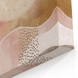 Abstract Celestial Landscape - Soft Pink & Beige Moonlit Canvas Art