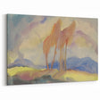 Soft Autumn Meadow - Tranquil Modern Art Print of Birch Trees in Pastels