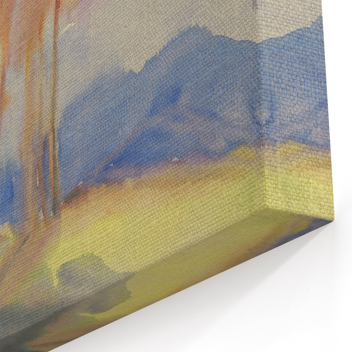 Soft Autumn Meadow - Tranquil Modern Art Print of Birch Trees in Pastels