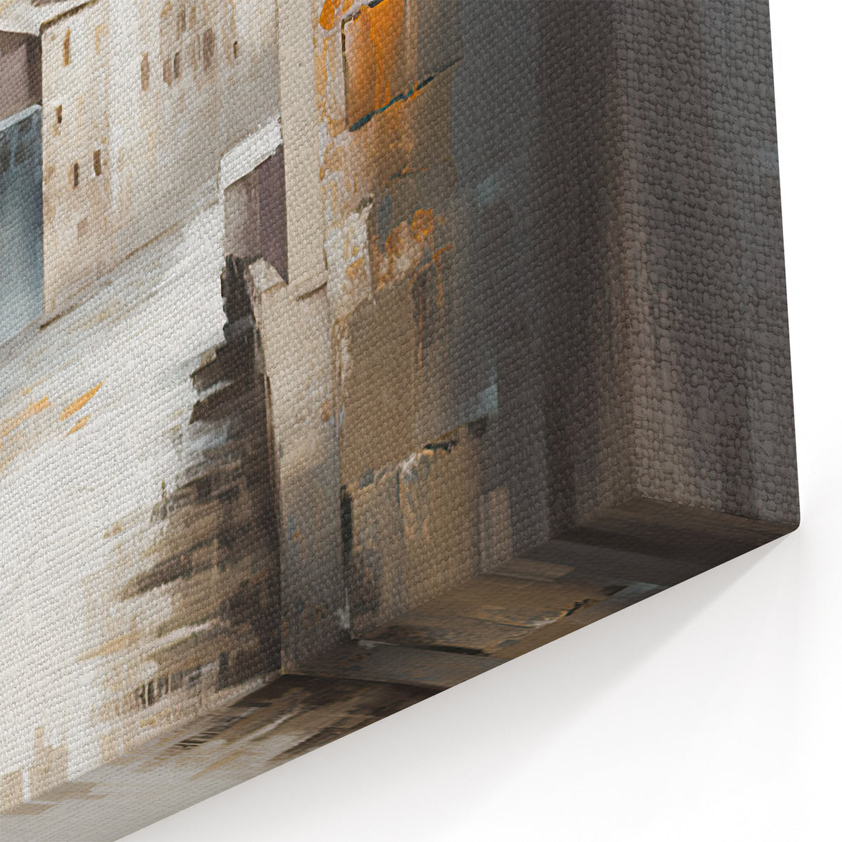 Rustic Village Street Art - Abstract Architecture Canvas Wall Decor