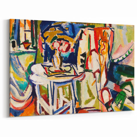 Vibrant Interior Scene - Modern Abstract Art Print by Henry Lyman Sayen