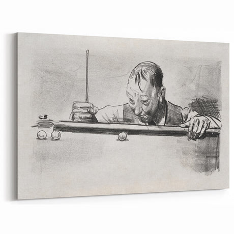 Expressive Sketch of Pool Player - Modern Art Print by George Bellows