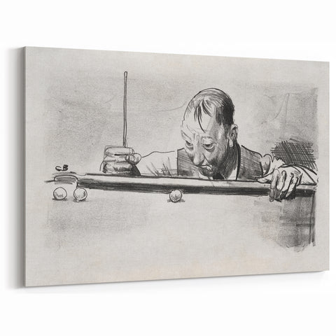 Expressive Sketch of Pool Player - Modern Art Print by George Bellows