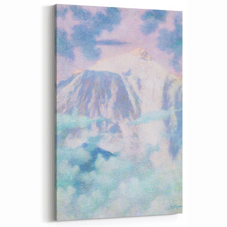 Dreamy Pastel Mountain Landscape - Soft Modern Art Print for Tranquil Decor