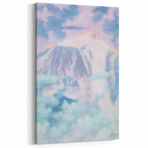 Dreamy Pastel Mountain Landscape - Soft Modern Art Print for Tranquil Decor
