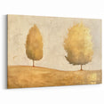 Golden Trees Abstract Landscape – Minimalist Canvas for Elegant Spaces
