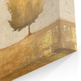 Golden Trees Abstract Landscape – Minimalist Canvas for Elegant Spaces