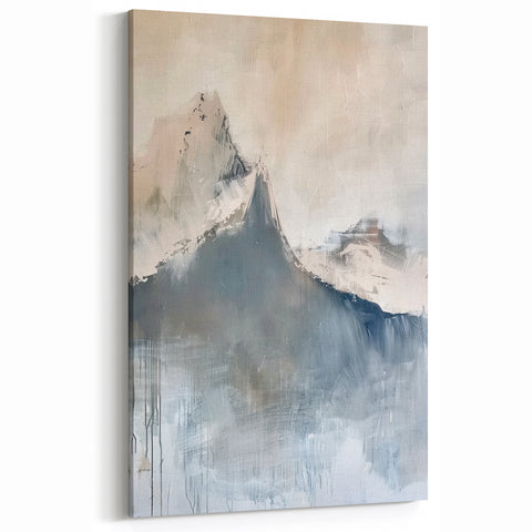 Calming Mountain Landscape Art - Minimalist Abstract Nature Decor
