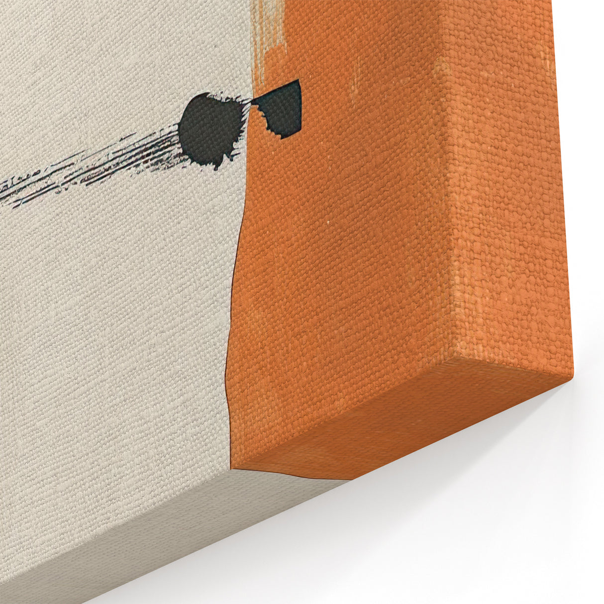 Bold Abstract Minimalist Art - Orange and Black Modern Wall Decor