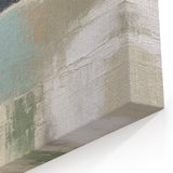 Calm Coastal Abstract Landscape – Soft Green and Beige Canvas Art