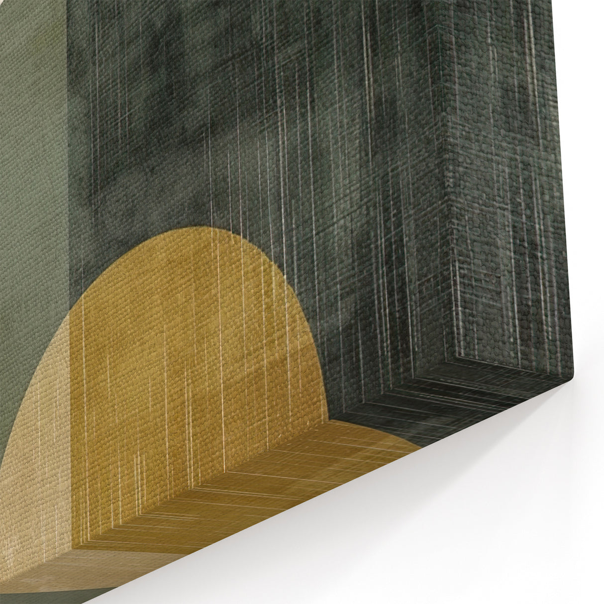 Earthy Geometric Abstract Art - Minimalist Green and Beige Wall Decor