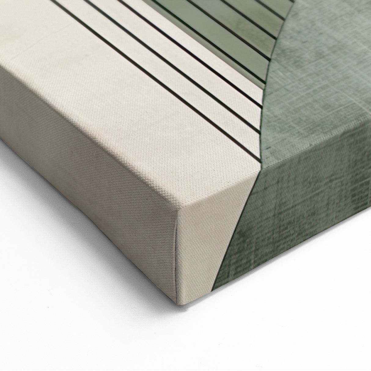 Earthy Geometric Abstract Art - Minimalist Green and Beige Wall Decor