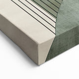 Earthy Geometric Abstract Art - Minimalist Green and Beige Wall Decor
