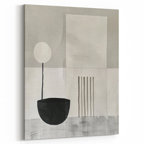 Minimalist Abstract Monochrome Art - Black and White Modern Decor