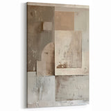 Textured Neutral Abstract Art - Minimalist Geometric Wall Decor