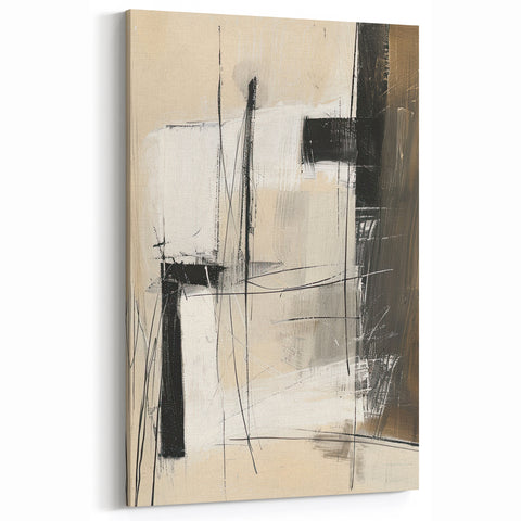 Textured Abstract Line Art - Neutral Minimalist Wall Decor