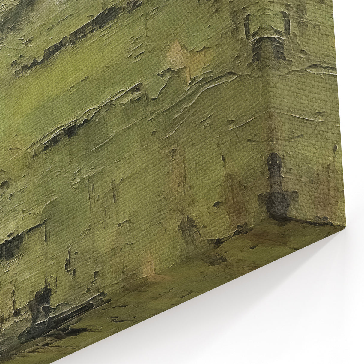 Misty Green Landscape Abstract – Tranquil Forest Canvas Art