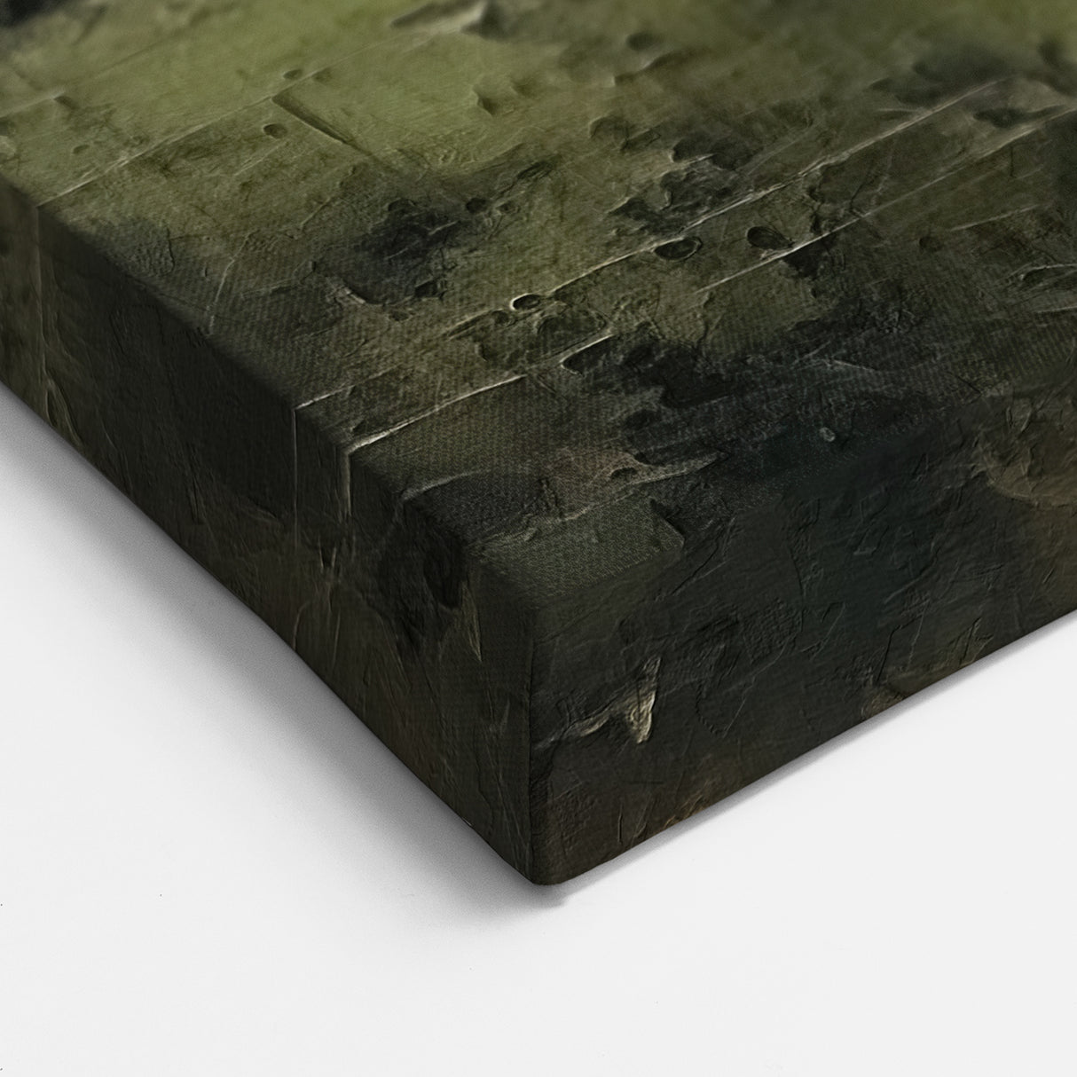 Misty Green Landscape Abstract – Tranquil Forest Canvas Art