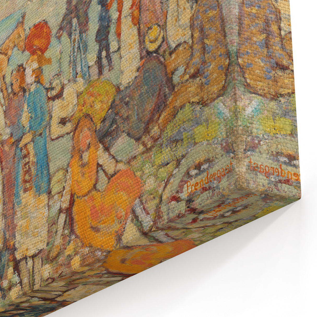 Modern Beach Scene Art Print – Contemporary Crowd & Donkeys