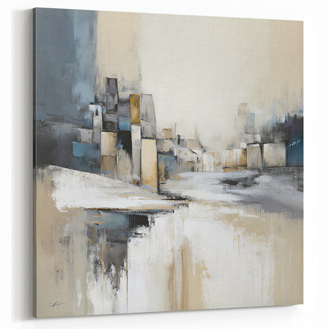 Geometric Architecture Wall Art - Modern Urban Abstract Canvas Print