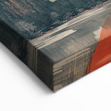 Minimalist Mountain Landscape Art with Red Sun - Modern Abstract Decor