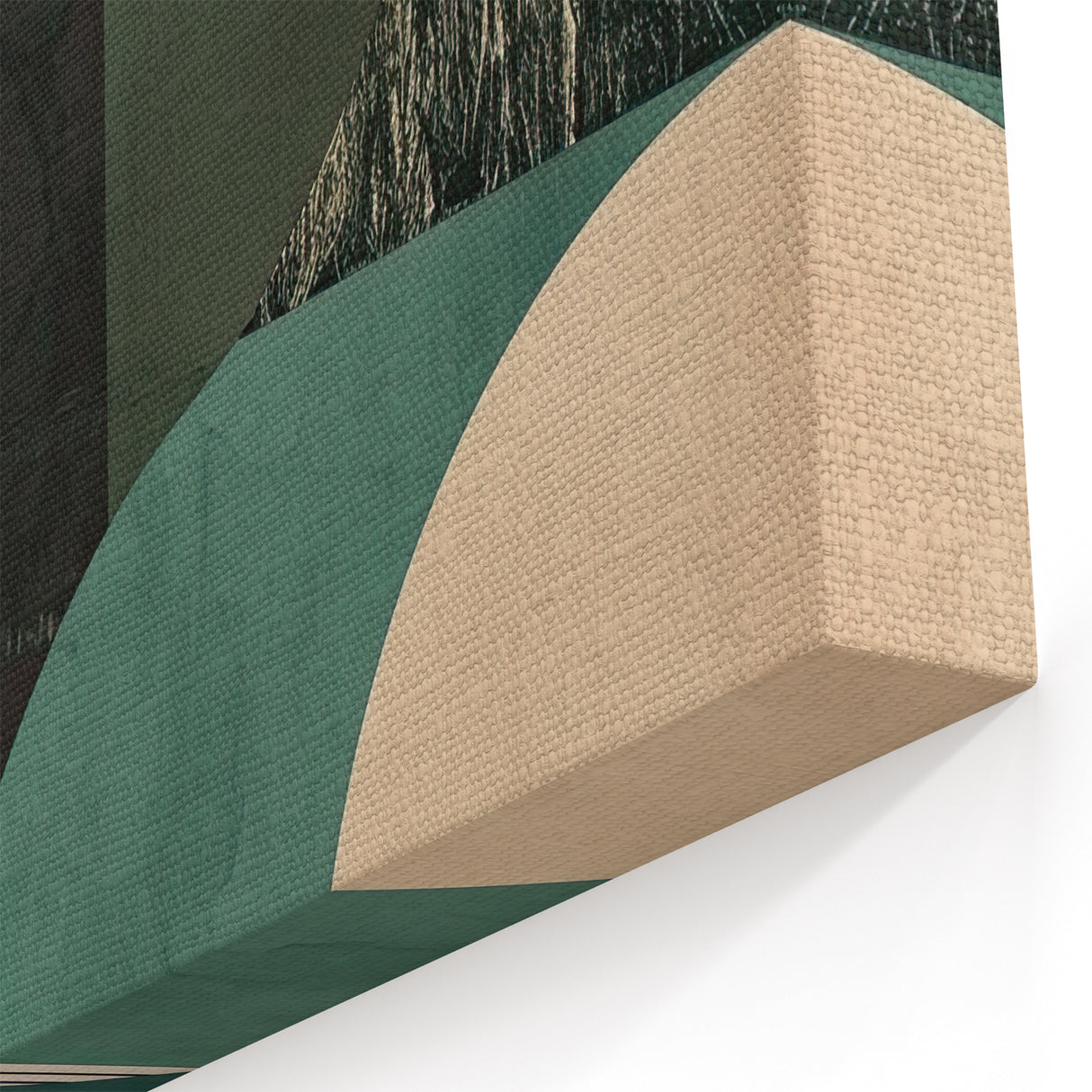 Minimalist Abstract Geometric Wall Art in Green Tones - Modern Decor