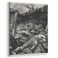 Dynamic Modern War Scene – Black & White Art Print by Bellows