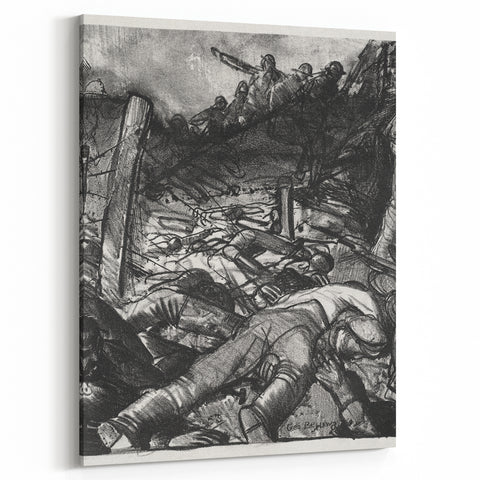 Dynamic Modern War Scene – Black & White Art Print by Bellows