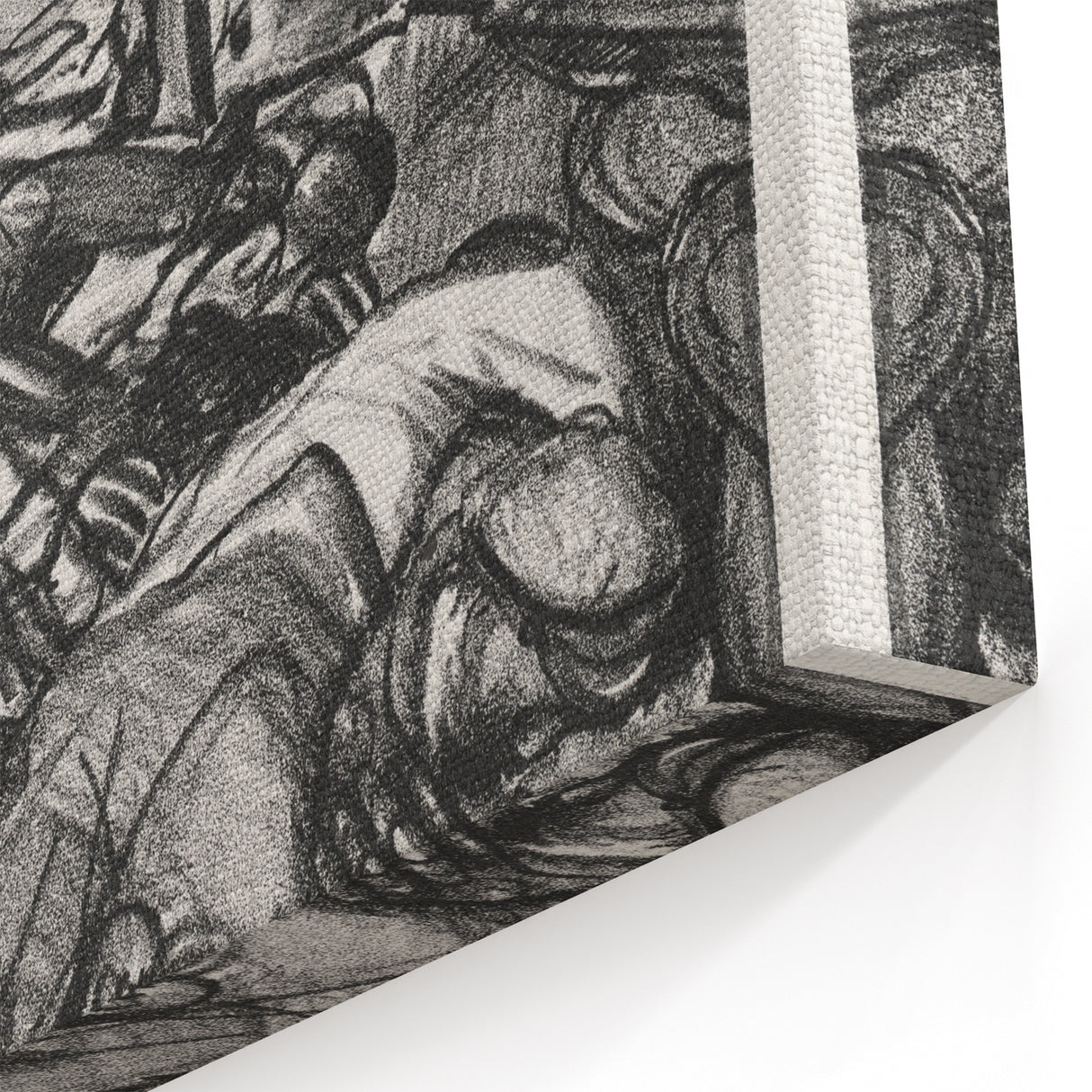 Dynamic Modern War Scene – Black & White Art Print by Bellows