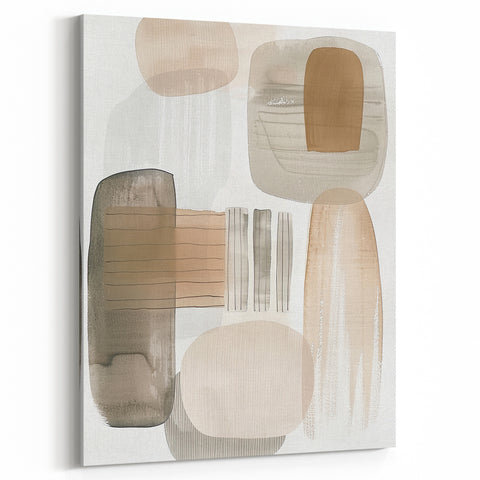 Minimalist Abstract Art in Neutral Earth Tones - Modern Simple Wall Decor
