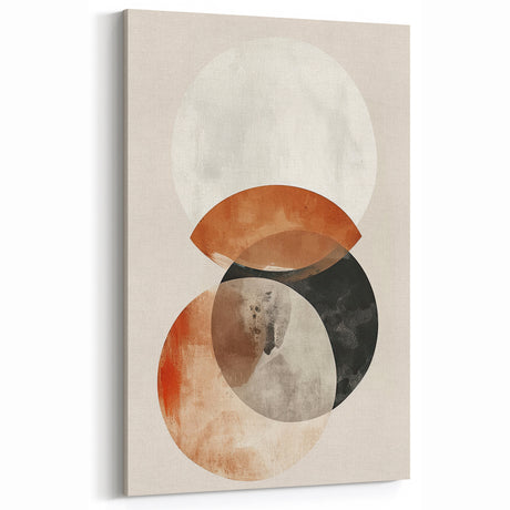 Minimalist Abstract Circles Art in Earth Tones - Modern Geometric Decor