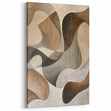 Minimalist Abstract Flowing Shapes Art in Neutral Tones - Modern Wall Decor
