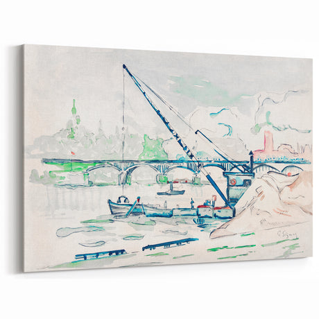 Modern Wall Art Print - Watercolor Pont des Arts Scene - Contemporary Decor