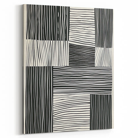 Minimalist Abstract Line Art in Black and White - Modern Wall Decor