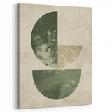 Minimalist Geometric Art in Green Tones - Modern Abstract Wall Decor