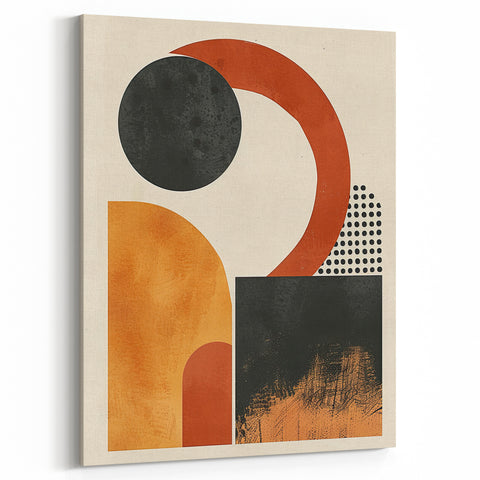Minimalist Abstract Geometric Art in Warm Tones - Modern Wall Decor