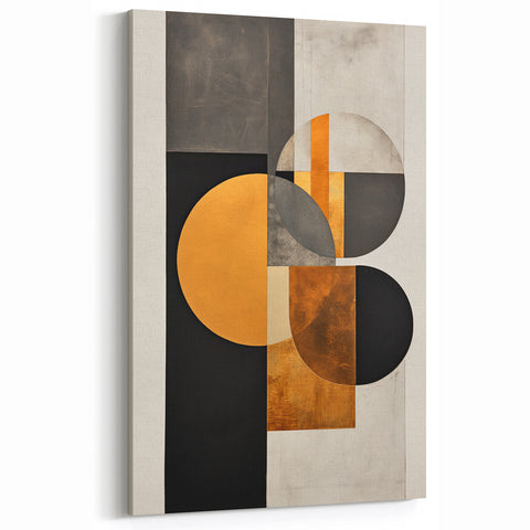 Minimalist Geometric Abstract Art with Gold and Black - Modern Wall Decor
