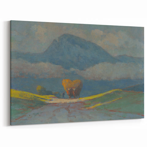 Modern Wall Art Print - Hay Weighing by Csordák - Tranquil Landscape Decor