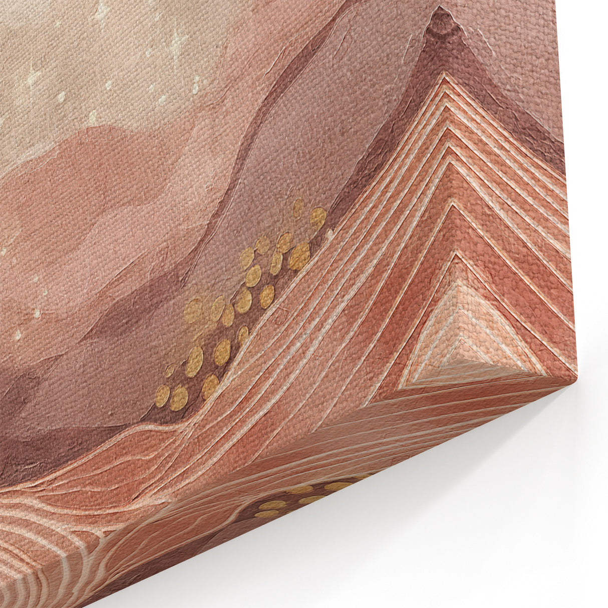 Modern Landscape Abstract Canvas Art – Elegant Pastel & Gold Design