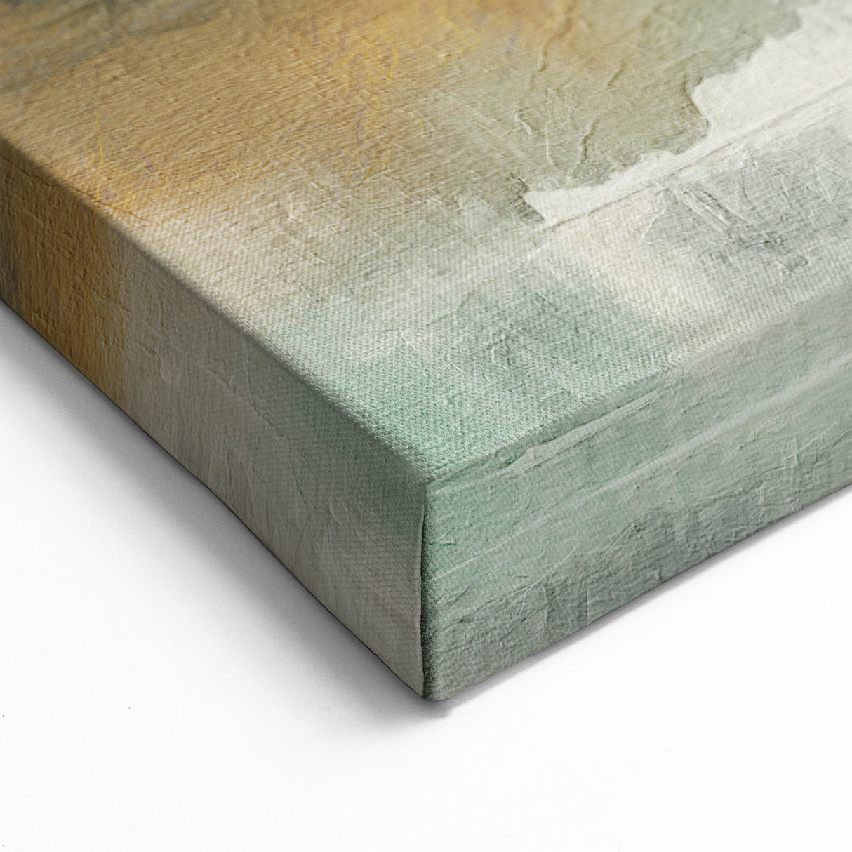 Contemporary Landscape Abstract Canvas – Serene Misty Blue & Beige Art