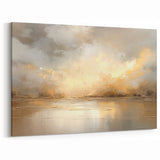 Golden Glow Landscape Abstract Art – Modern Serene Canvas Wall Decor