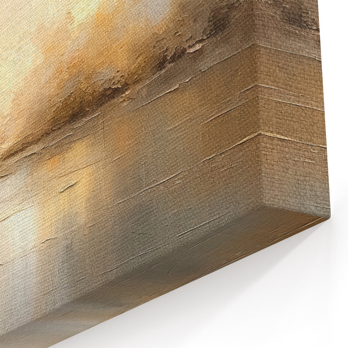 Golden Glow Landscape Abstract Art – Modern Serene Canvas Wall Decor