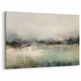 Misty Waters Landscape Abstract Art – Tranquil Green & Gray Canvas