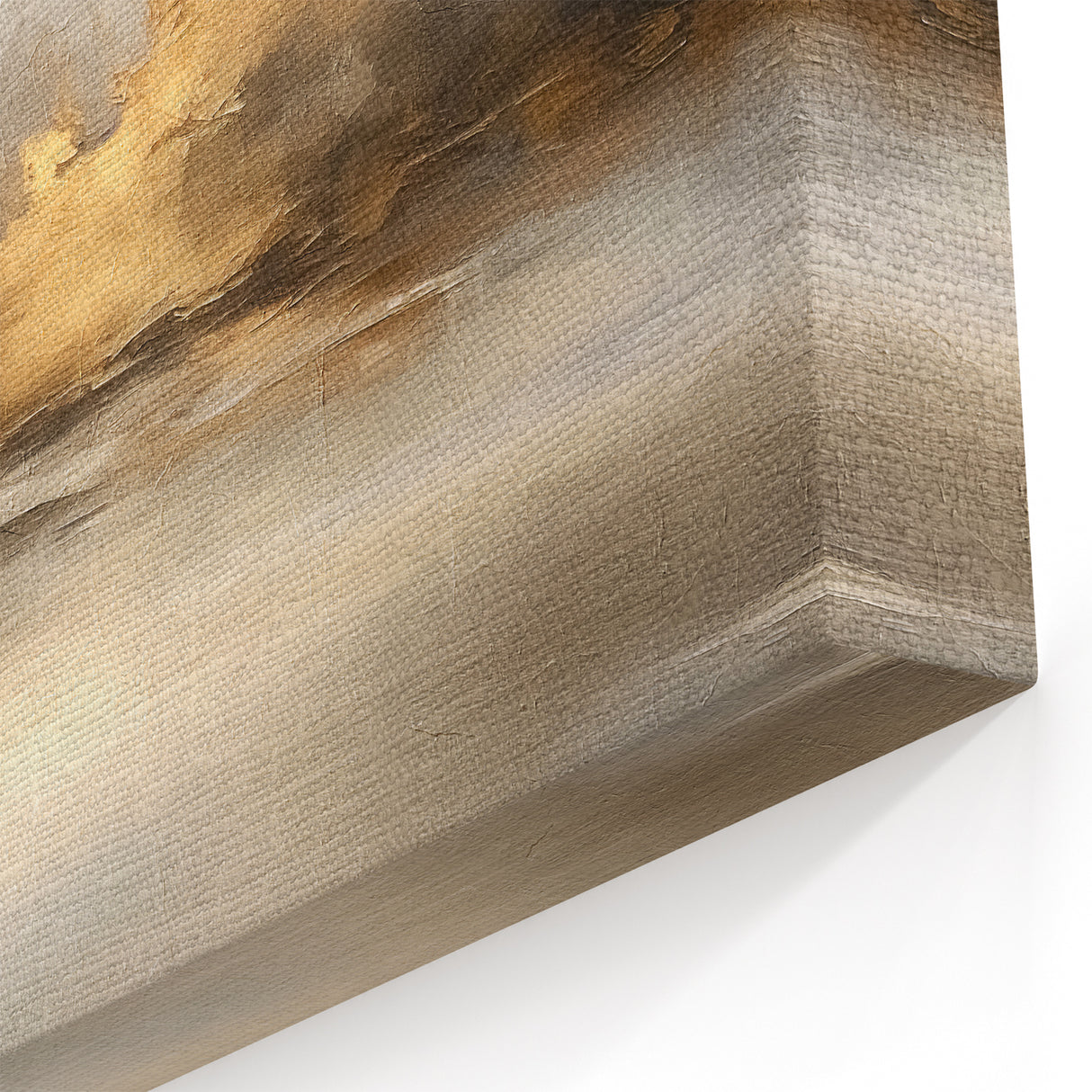 Golden Glow Abstract Landscape Art – Modern Tranquil Canvas Wall Decor